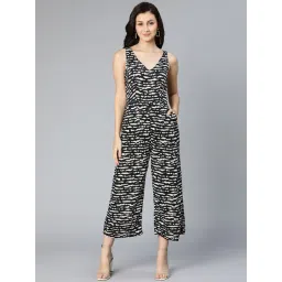 Oxolloxo Black & White Viscose Printed Jumpsuit-picture-41