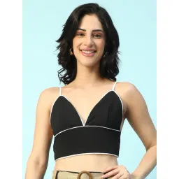 Oxolloxo Black Regular Fit Solid Crop Top-picture-35