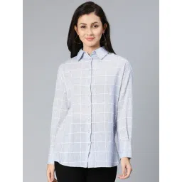 Oxolloxo Blue Cotton Checks Shirt-picture-21