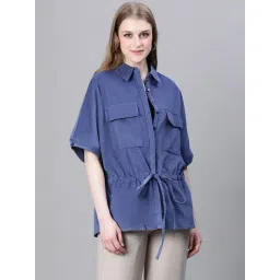 Oxolloxo Blue Cotton Regular Fit Jacket-picture-10