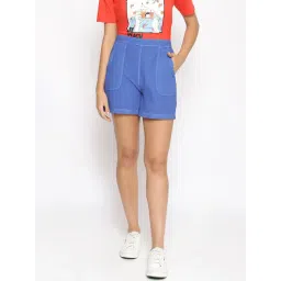 Oxolloxo Blue Cotton Regular Fit Shorts-picture-19