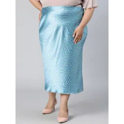 Oxolloxo Blue Printed Midi Skirt-picture-33