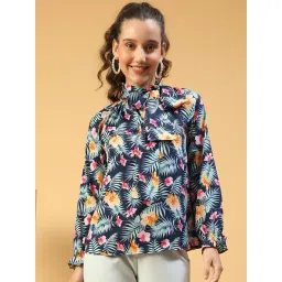 Oxolloxo Blue Regular Fit Printed Top-picture-41