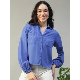 Oxolloxo Blue Regular Fit Solid Shirt-picture-30