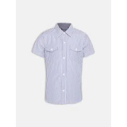 Oxolloxo Boys Blue and White Striped Casual Shirt-picture-13