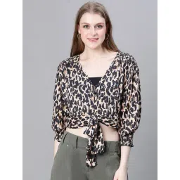 Oxolloxo Brown & Black Printed Crop Top-picture-15