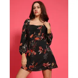 Oxolloxo Floral Print Fit & Flare Dress-picture-11