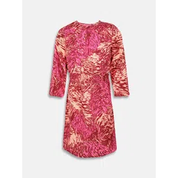 Oxolloxo Girls Red Printed Blouson Dress-picture-48