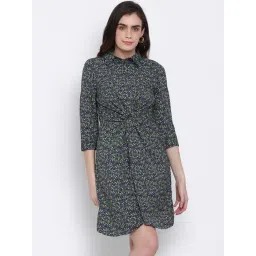 Oxolloxo Green Printed A Line Dress-picture-17