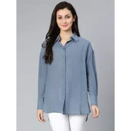 Oxolloxo Grey Cotton Regular Fit Shirt image 1