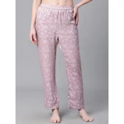 Oxolloxo Lilac Satin Floral Print Pyjamas-picture-19