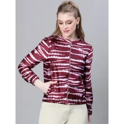 Oxolloxo Maroon Printed Na Bomber Jacket-picture-21