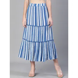Oxolloxo Maxi-Length Striped Tiered Skirt-picture-19