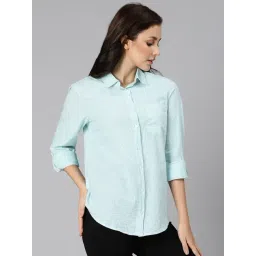 Oxolloxo Mint Cotton Striped Shirt-picture-23