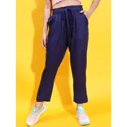 Oxolloxo Navy Flared Fit Mid Rise Pants-picture-34