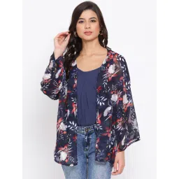 Oxolloxo Navy Floral Print Shrug With Cami-picture-31