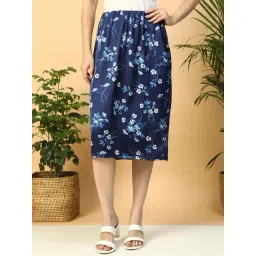 Oxolloxo Navy Regular Fit Floral Skirt-picture-14