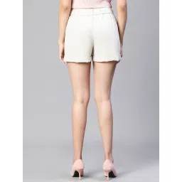 Oxolloxo Off White Cotton Regular Fit Shorts image 2