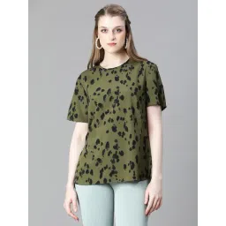 Oxolloxo Olive & Black Printed Top-picture-26