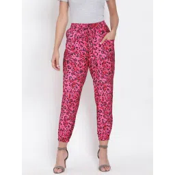 Oxolloxo Pink Printed High Rise Joggers-picture-31