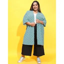 Oxolloxo Plus Size Multicolor Printed Long Shrug-picture-11