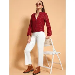 Oxolloxo Red Self Casual Jacket image 4