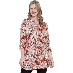 oxolloxo Rushed red Printed Causal Tunic-picture-12