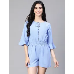 Oxolloxo Sky Blue Above knee Playsuit-picture-26