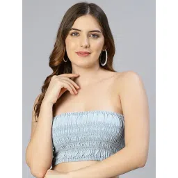 Oxolloxo Sky Blue Cotton Regular Fit Tube Top-picture-15