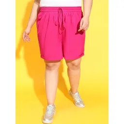 oxolloxo Solid Women Pink Casual Shorts-picture-10