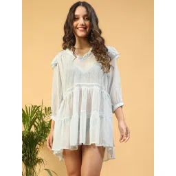 Oxolloxo White Regular Fit Printed Dress-picture-35