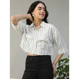 Oxolloxo White Regular Fit Striped Shirt-picture-46