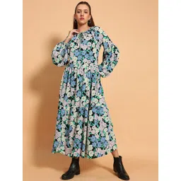 Oxolloxo Women Floral Printed Crepe Maxi Dress-picture-33