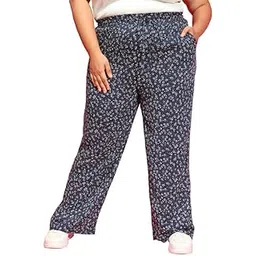 oxolloxo Women Plus Size Elasticated Waist with Tie-Knot Detail Pant with Side Pockets-picture-10