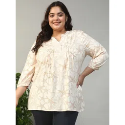 Oxolloxo Women Plus Size Nautical Printed Kurti-picture-30