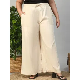 Oxolloxo Women Plus Size Relaxed Mid-Rise Trousers-picture-12