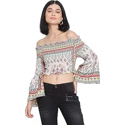 oxolloxo Women Printed Long Sleeves Off-Shoulder Top-picture-32