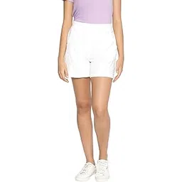 oxolloxo Women Regular Fit Cotton Solid Casual White Shorts-picture-13