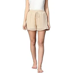 oxolloxo Women Relaxed Fit Polyester Solid Beach Wear Nightwear Shorts-picture-47