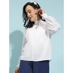 Oxolloxo Women Self Design High Neck Cotton Top-picture-25