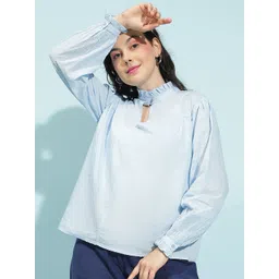 Oxolloxo Women Solid High Neck Cotton Top-picture-39
