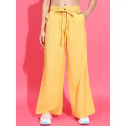 Oxolloxo Yellow Linen Regular Fit Mid Rise Pants-picture-29