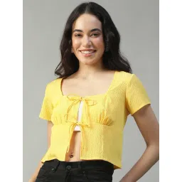 Oxolloxo Yellow Regular Fit Solid Top-picture-15