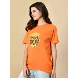 OYEEBRO Leopard Printed Round Neck Bio Finish Cotton T-shirt-picture-37