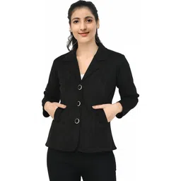oyesmarty Women Solid Mandarin Casual Blazer-picture-17