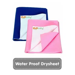 OyO Baby Infants Pink & Blue 2 Pieces Waterproof Mattress Protector-picture-24