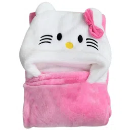 OyO Baby Pink & White Fleece Mild Winter Single Bed Blanket-picture-26