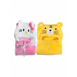 OyO Baby Pink & Yellow Set of 2 Cartoon Characters Fleece Heavy Winter 550 GSM Single Bed Blanket-picture-18