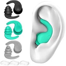 oyosonabymy Ear Plugs, 3 Pairs Waterproof Earplugs, Reusable Silicone Ear Plugs for Sleeping, Ear Plugs for Swimming, Surfing Snorkeling and Other Water Sports (Adults & Teens 14+)-picture-15