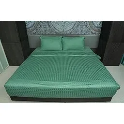 Oyvu Luxury Duvet Cover | 400TC | 100% Cotton | Malachite Green Color | Soft Signature Checks Design Duvet Cover for Duvets | Size, 92”x 102” inch | Pack of 1-image-23